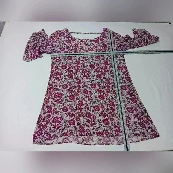 Billabong Flowered Tunic, long-sleeved  Boho Beachy - Picture 4 of 9